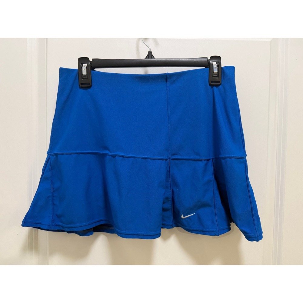 Nike FIT DRY Women Royal Blue Pleated Tennis Skort Built-in Shorts Size S